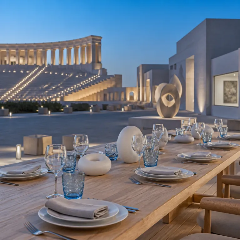 Katara Cultural Village after dark: where art, theatre and fine dining converge